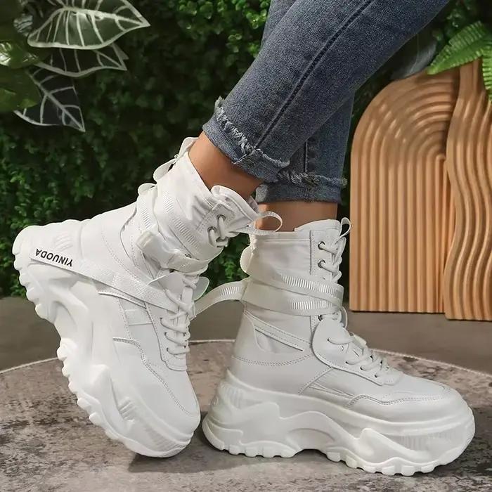 Bottines confortables à plateforme épaisse Y2K pour femme
