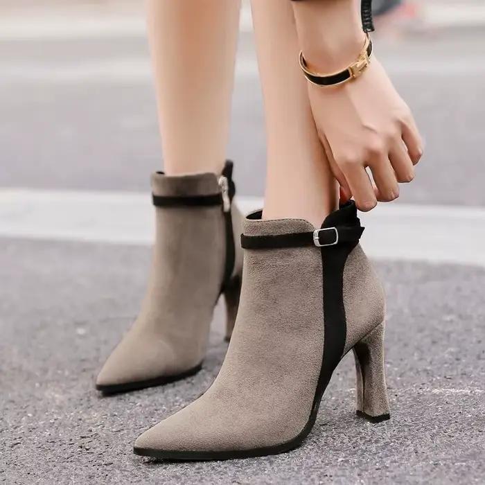 Bottes de rinçage en daim pour femmes