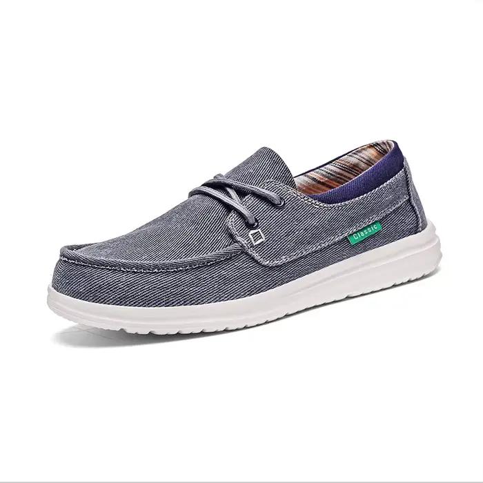 Mocassins d'été en toile décontractés et respirants pour hommes grandes tailles occasions estivales et décontractées