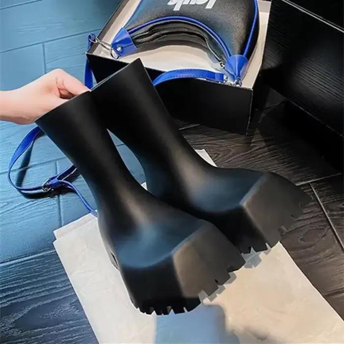 Bottes de rinçage en cuir PU souple pour femmes