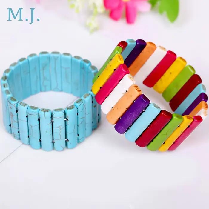 Bracelets en pierre Turquoise pour femmes, nouvelle mode, élastiques faits à la main, bijoux bibelots de saint-valentin, cadeau de fête