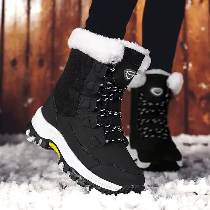 Bottes de neige chaudes femmes mode dames chaussures plate-forme chaussures femme plat garder bottes dames décontracté en peluche Botas Mujer chaussures d'hiver nouveau