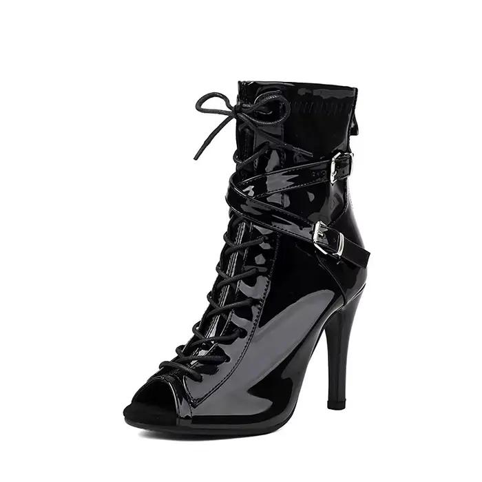 Chaussons à talons fins à lacets pour femmes, botte de rinçage pour dames, chaussures de jazz latine, chaussons à châssis aiguille sexy, grande taille, 46, haute qualité, phtalStreet