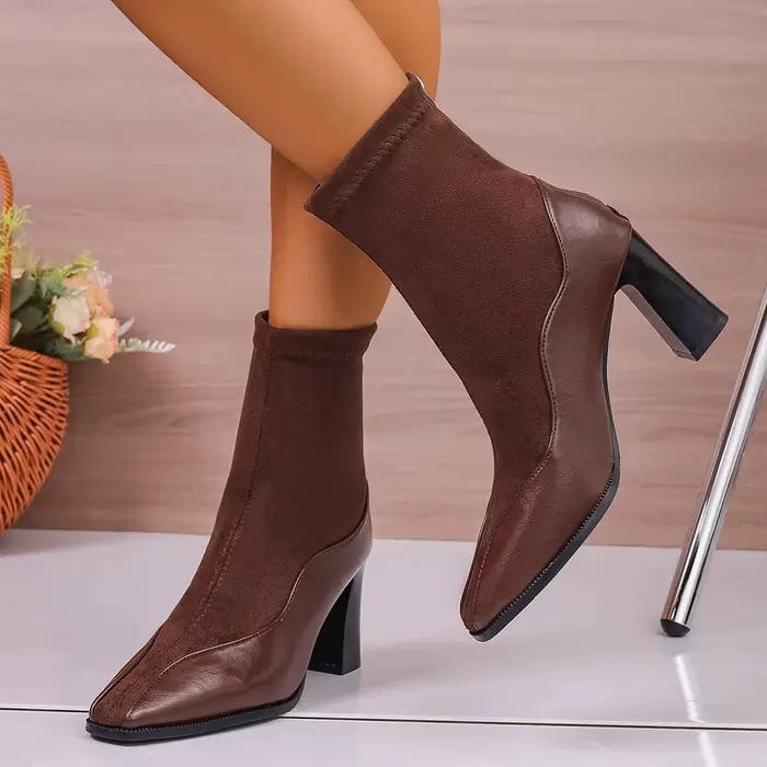 Bottes fines élastiques rétro françaises pour femmes
