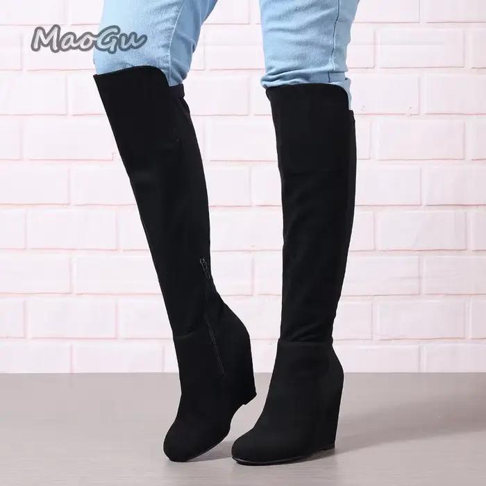 Femmes automne hiver genou bottes hautes