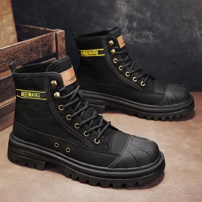 Bottes en toile à tige haute pour hommes