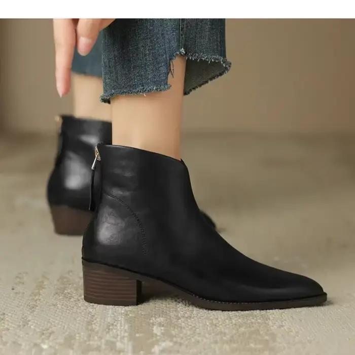 Bottes de rinçage marron pointu pour femmes