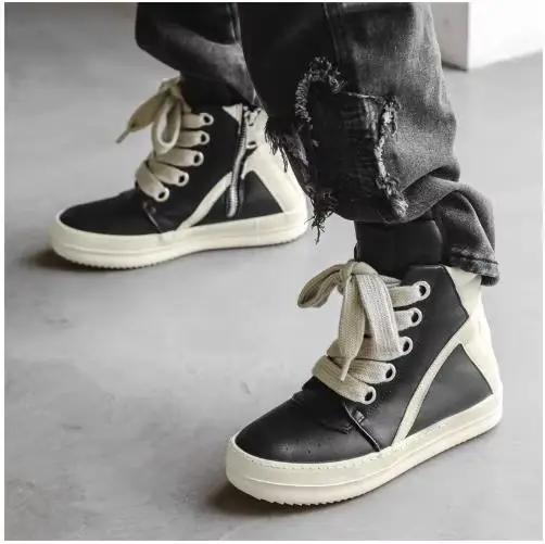Bottes longues montantes homme LEOSOXS chaussures d'automne hiver cuir véritable pour randonnée moto rétro occasionnellement étanches