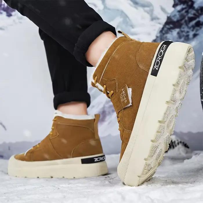 Nouvelles bottes hommes hiver mode chaussures en peluche