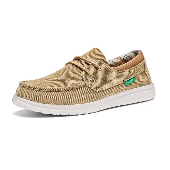 Mocassins d'été en toile décontractés et respirants pour hommes grandes tailles occasions estivales et décontractées