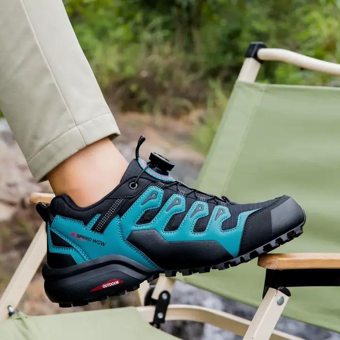 Chaussures de randonnée pour hommes en cuir suédé, chaussures d'extérieur résistantes à l'usure, baskets tactiques pour la randonnée, la marche et la chasse