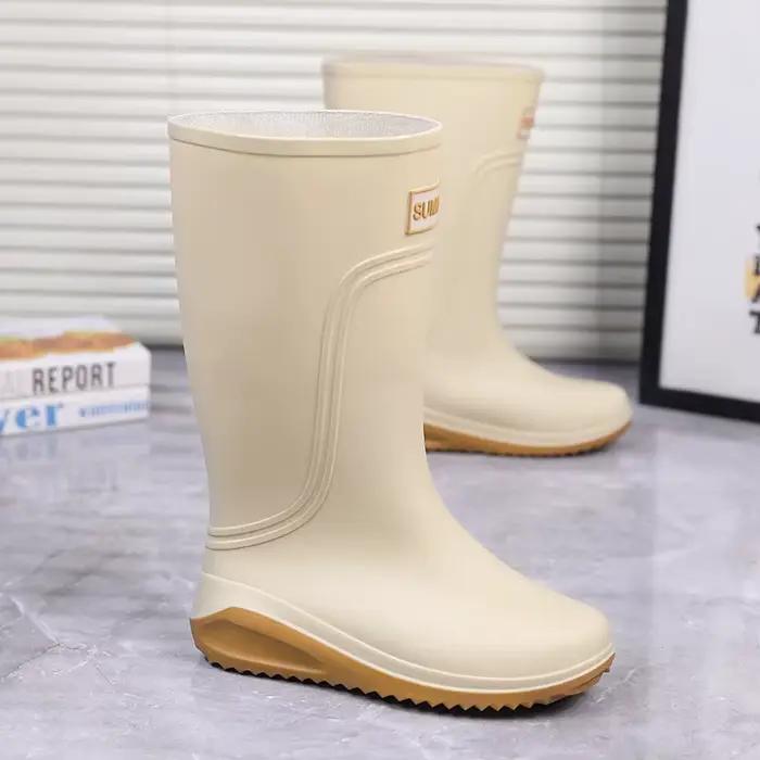 Bottes de pluie décontractées à tige haute pour hommes, légères, antidérapantes, imperméables, pour la pêche, confortables, pour l'extérieur, pour le jardin, quatre saisons