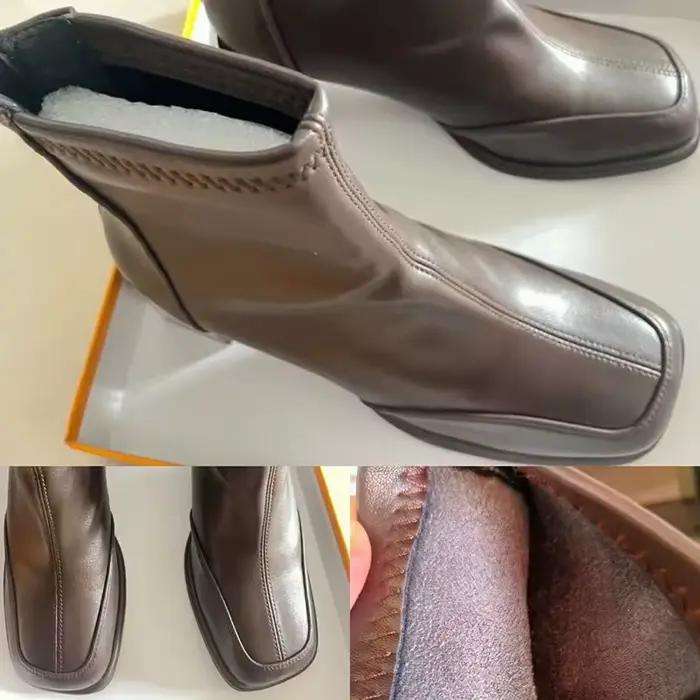 Bottines britanniques Vintage à bout carré pour femme, chaussures courtes de Cowboy, à talons hauts épais, noires, collection automne-hiver 2025