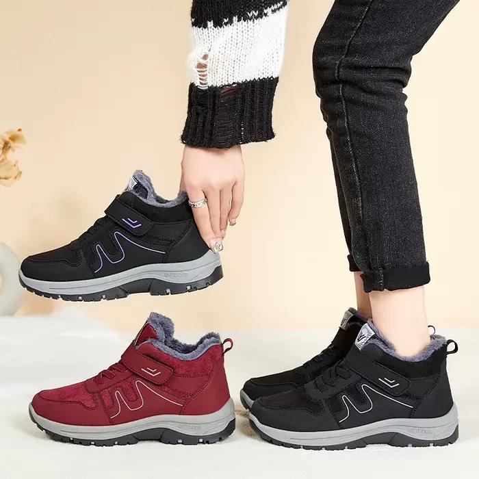 Bottes d'hiver épaisses doublées de polaire pour femmes