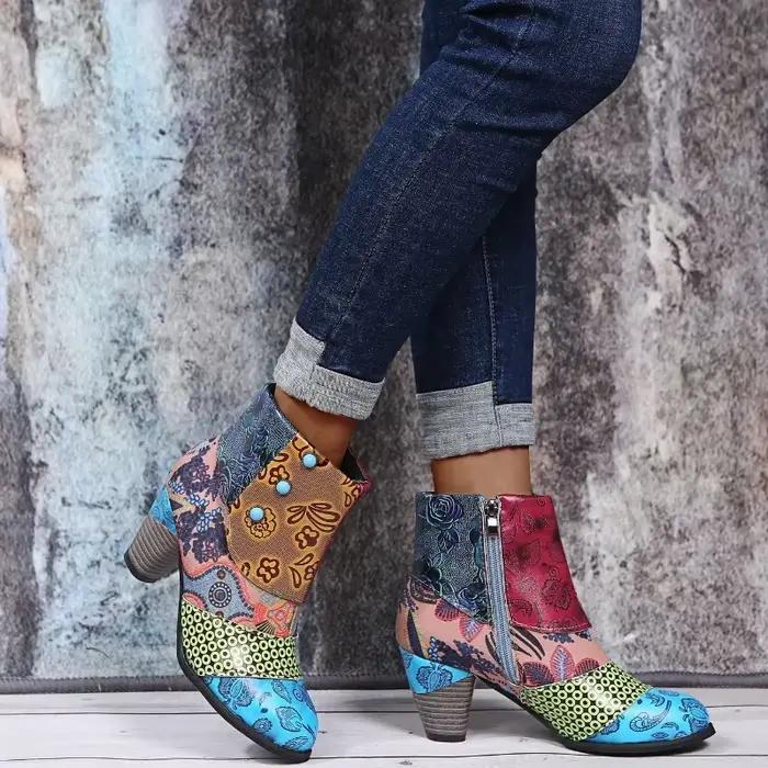 Bottes en cuir pour femmes grandes tailles mode rétro bout pointu talons aiguilles hiver tout-match occassions spéciales