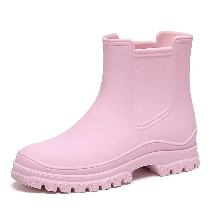 Bottes de pluie pour femmes Tpe mode Chelsea bas bottes imperméables femme polyvalent antidérapant ville marche chaussures de pluie galoches pour adultes