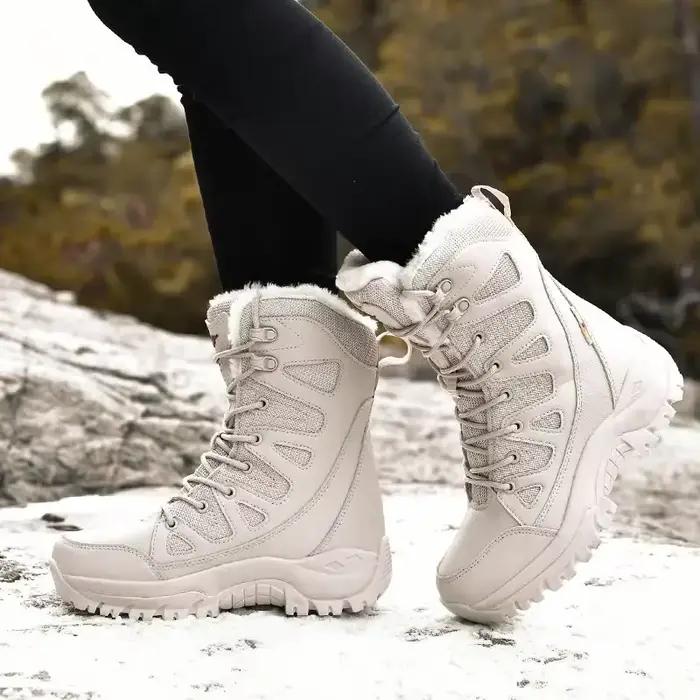 Bottes de moto mi-mollet super chaudes pour femmes