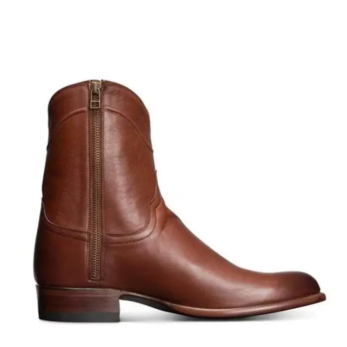 Bottes rétro brodées pointues pour hommes, nouvelles bottes à plateforme, bottines d'automne et d'hiver, bottes de combat, chaussures pour femmes, grande taille 38-48