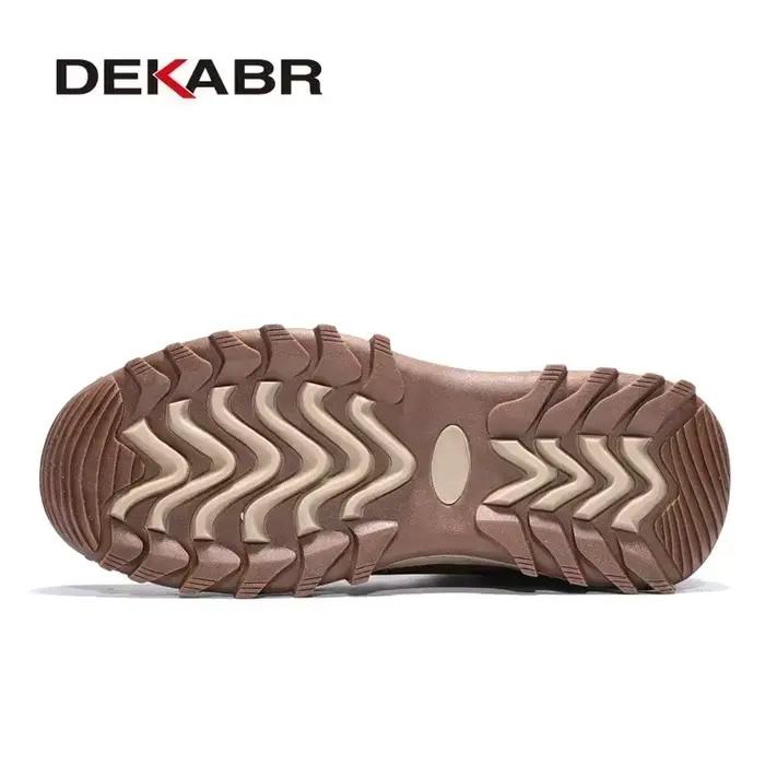 DEKABR hiver chaud hommes bottes en cuir véritable fourrure Plus hommes bottes de neige à la main imperméable travail bottines haut hommes chaussures