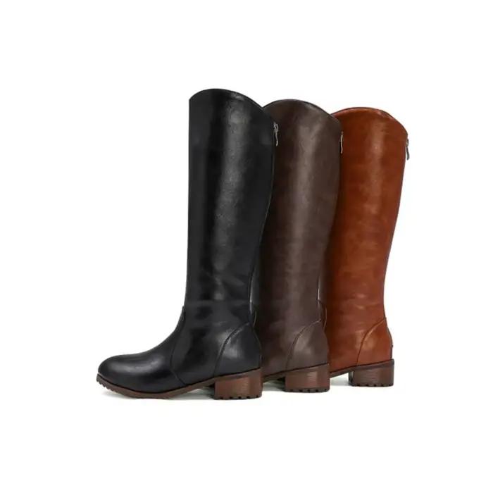 Cuissardes hautes à talons carrés pour femme