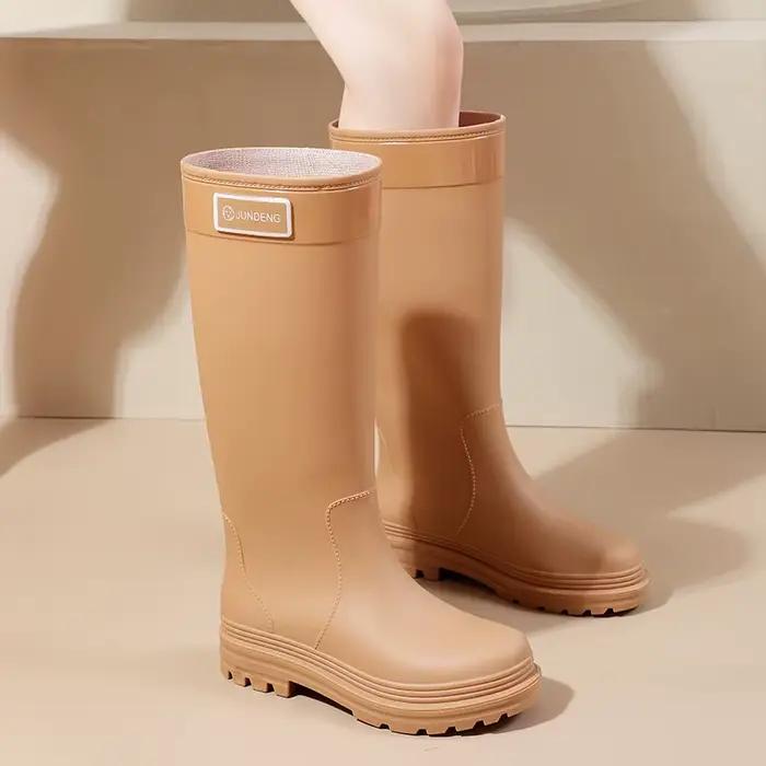 Bottes de pluie à tige haute pour femmes, bottes en caoutchouc imperméables, bottes de pêche antidérapantes, bottes de travail de jardin en PVC, galoches pour femmes, Botas Mujer Lluvia