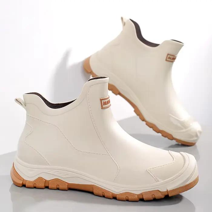 Bottes de pluie à tige basse pour hommes et femmes : Chaussures imperméables pour la pêche en extérieur