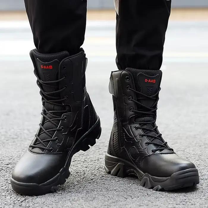 Bottes de loisirs en plein air pour hommes, style britannique, hiver, étanches, bottes de randonnée et de moto, bout rond, talons bas, ajustement parfait, doublure en peluche, semelle en caoutchouc