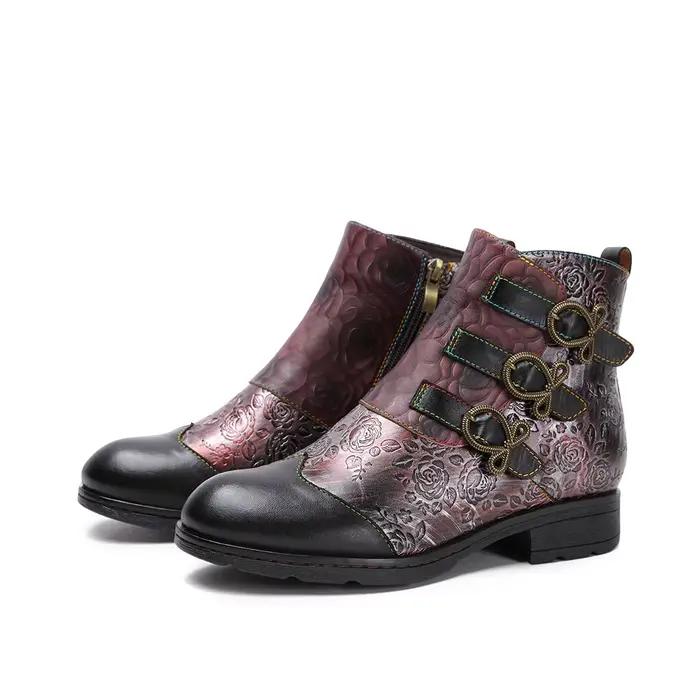 Socofy Raffan-Bottes plates courtes pour femmes