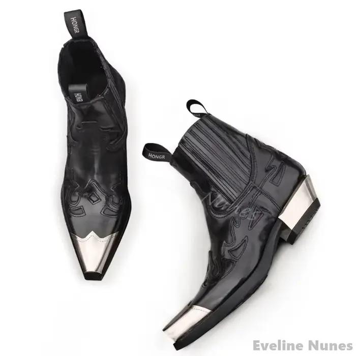 Bottines Chelsea rétro à tête de fer et fond épais pour femmes
