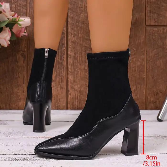 Bottes fines élastiques rétro françaises pour femmes