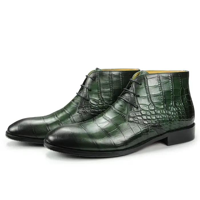 Bottes de rinçage faites à la main pour hommes, cuir véritable, chaussures pointues élégantes, créateur de mode de luxe, haute qualité, printemps, automne, Chine