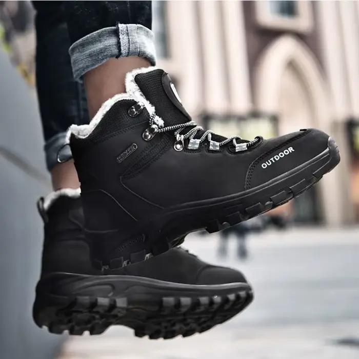 ELUVA hommes bottes d'hiver chaussures de Trekking thermiques imperméable anti-dérapant bottes d'alpinisme bottes de neige légères pour hommes en plein air