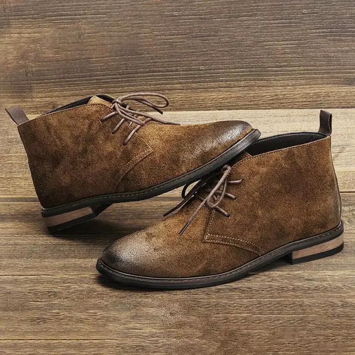 Bottes de désert en cuir véritable
