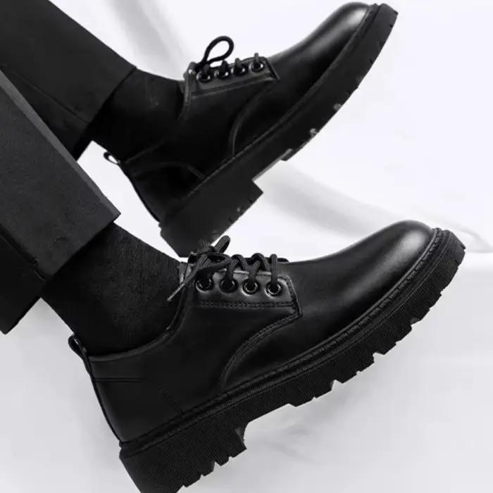 Chaussures décontractées en cuir noir pour hommes style business printemps automne confortables et durables