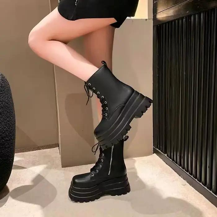 Bottines en cuir Pu pour femmes