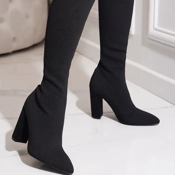Bottes longues pour femmes, bottes tissées, bottes au-dessus du genou, bottes d'automne et d'hiver