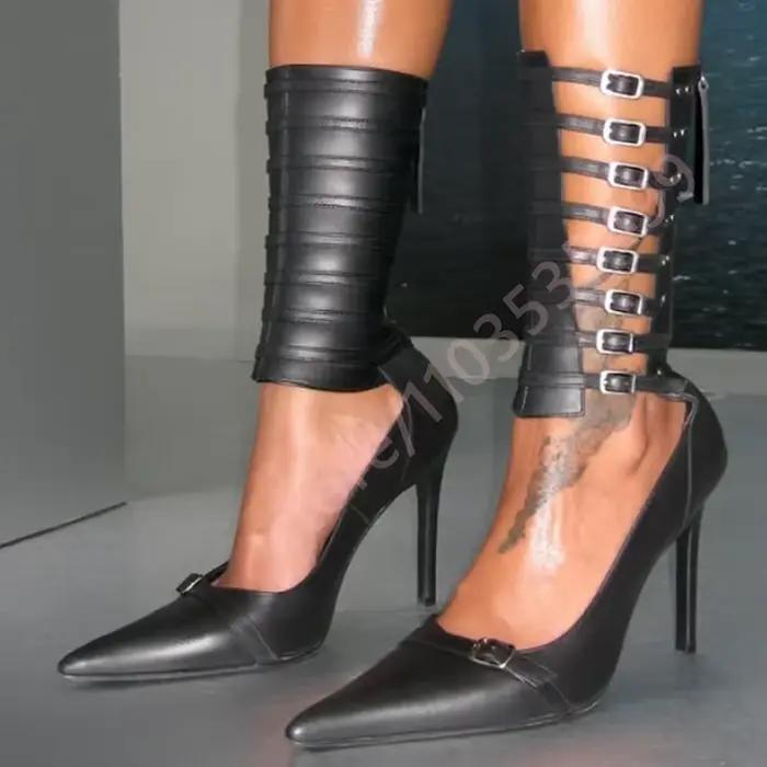 Bottes mi-mollet à talon aiguille pour femme