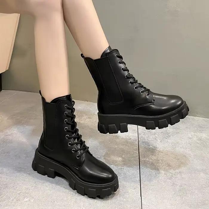 2025 nouvelle mode semelle épaisse talon épais bottes pour femmes grande taille chaussures