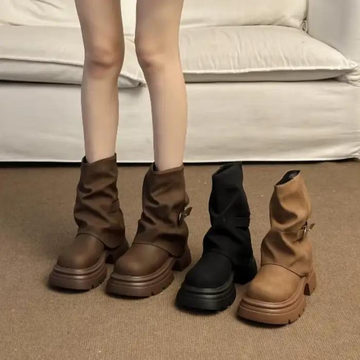 Bottes à semelle épaisse pour femmes