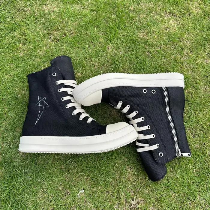 Ro Design classique botte en toile noire chaussure haute hommes chaussures décontractées de luxe fermeture éclair femmes Sneaker s bottines baskets