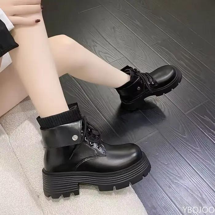 Bottes rétro polyvalentes à la mode pour femmes