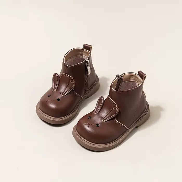 Bottes lapin mignonnes pour filles, chaussures de rinçage pour enfants, chaussures pour garçons, tout match, nouvelle mode, marque, 2024
