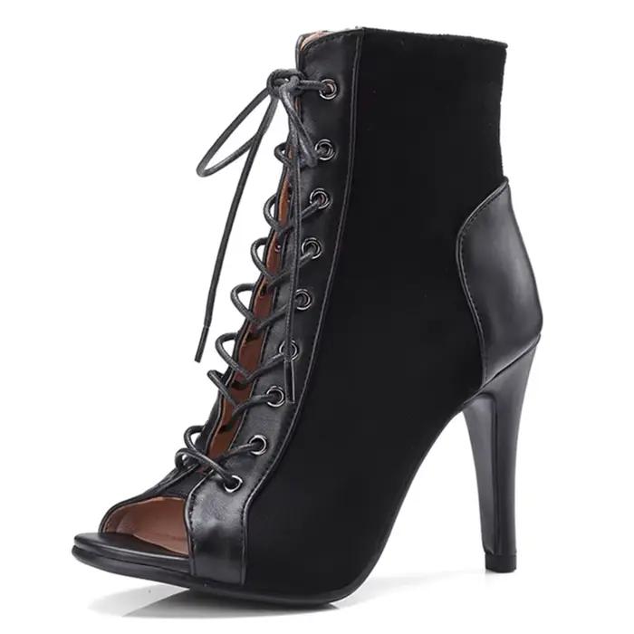 Bottines à talons hauts noires pour femme