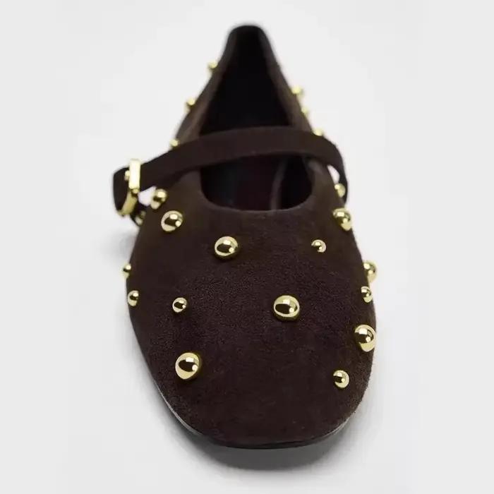 Mary-Chaussures à essence en daim pour femmes, Rivet classique, Rétro, Marron, Décontracté, Doux, Astronomique, Confortable, Dames, Automne, Marque, Mode, 2024