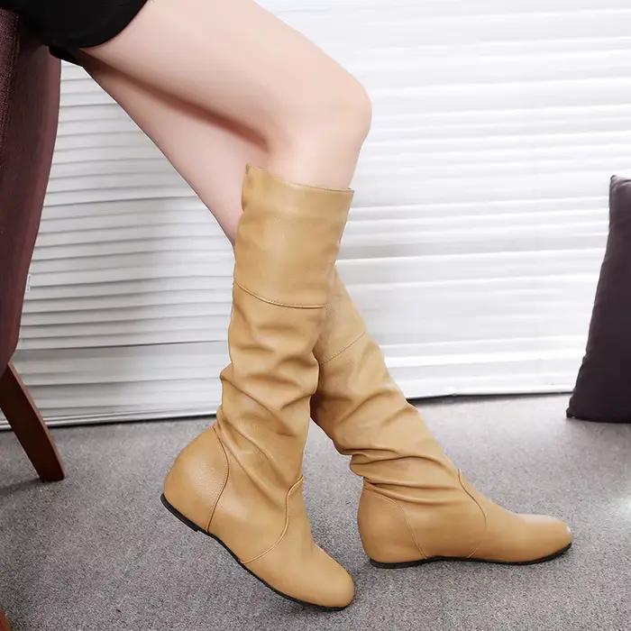 Bottes pour femmes créateur de mode plissé