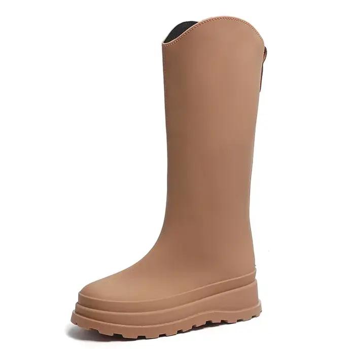 Bottes montantes en caoutchouc imperméables à la mode pour femmes