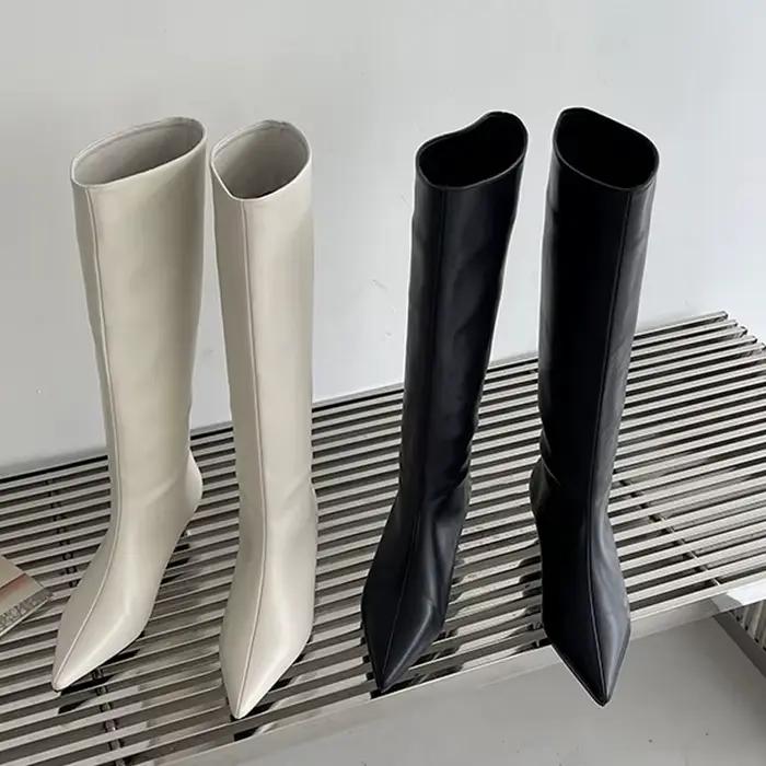 Eilyken – bottes à bout pointu pour femme, confortables, à talons bas, de haute qualité, à enfiler, pour banquet, chaussures de cérémonie, printemps-automne