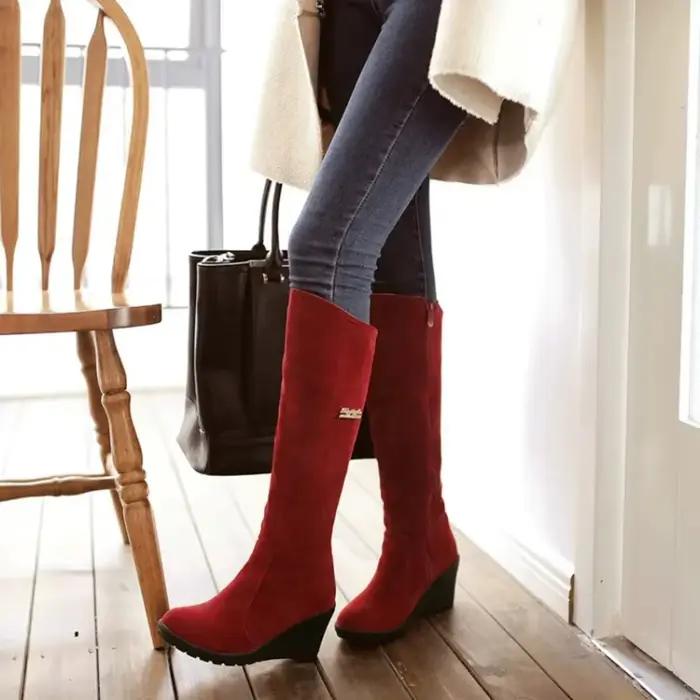 Nouvelles Bottes d'Hiver 2026 pour Femme en Cuir Flock Style Moto Haute Cheville Occasions Spéciales