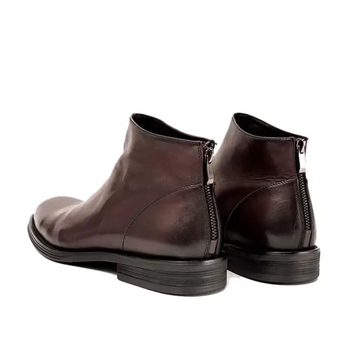 Bottines Chelsea en cuir véritable pour hommes, bottines à la mode, décontractées, Style britannique, bottes courtes, chaussures montantes