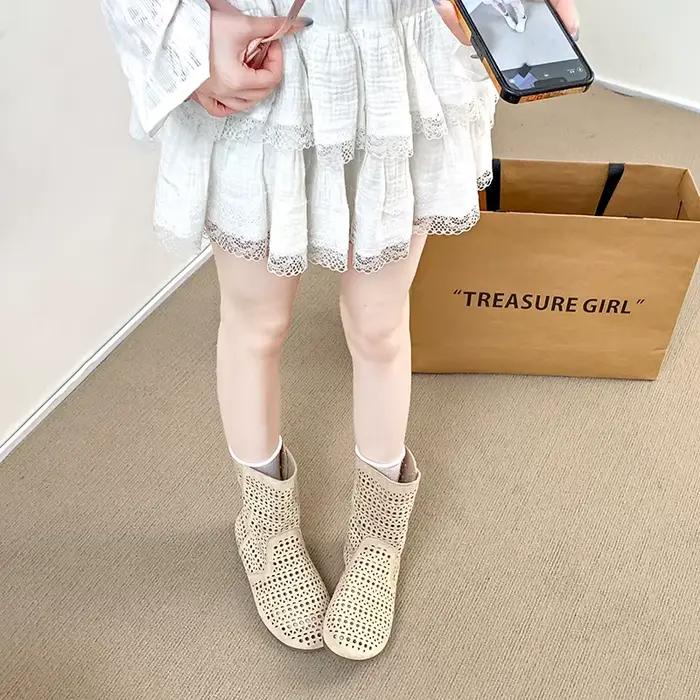 Bottes d'été tendance à bout fermé pour femme – Respirantes, plates, basses, minimalistes, polyvalentes pour l'extérieur, à surface souple